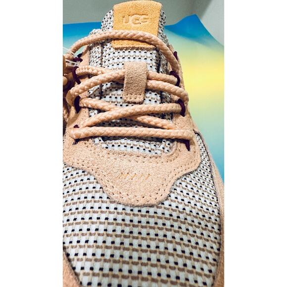 UGG Treadlite Womens Marin Mega Lace-Up Platform Sneakers Beige Mesh Lining - Picture 13 of 16